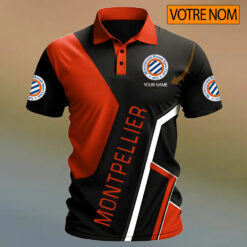 Montpellier HSC – Chemise polo Design Signature Avec Nom Personnalisé
