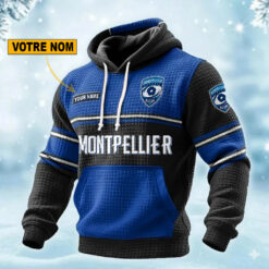 Montpellier Hérault Rugby – Pull hoodie gaufré Édition spéciale Avec Nom Personnalisé