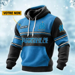 Olympique de Marseille – Pull hoodie gaufré Édition spéciale Avec Nom Personnalisé