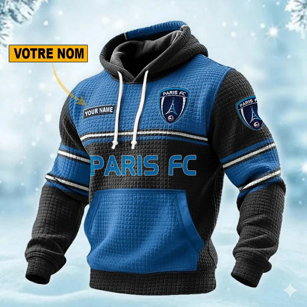 Paris FC – Pull hoodie gaufré Édition spéciale Avec Nom Personnalisé Paris FC – Pull hoodie gaufré Édition spéciale Avec Nom Personnalisé