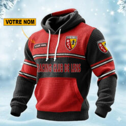 RC Lens – Pull hoodie gaufré Édition spéciale Avec Nom Personnalisé