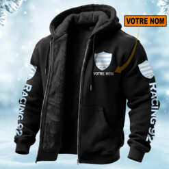 Racing 92 – Hoodie doublé en polaire Édition Limitée Avec Nom Personnalisé