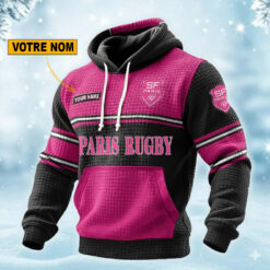 Stade Francais – Pull hoodie gaufré Édition spéciale Avec Nom Personnalisé