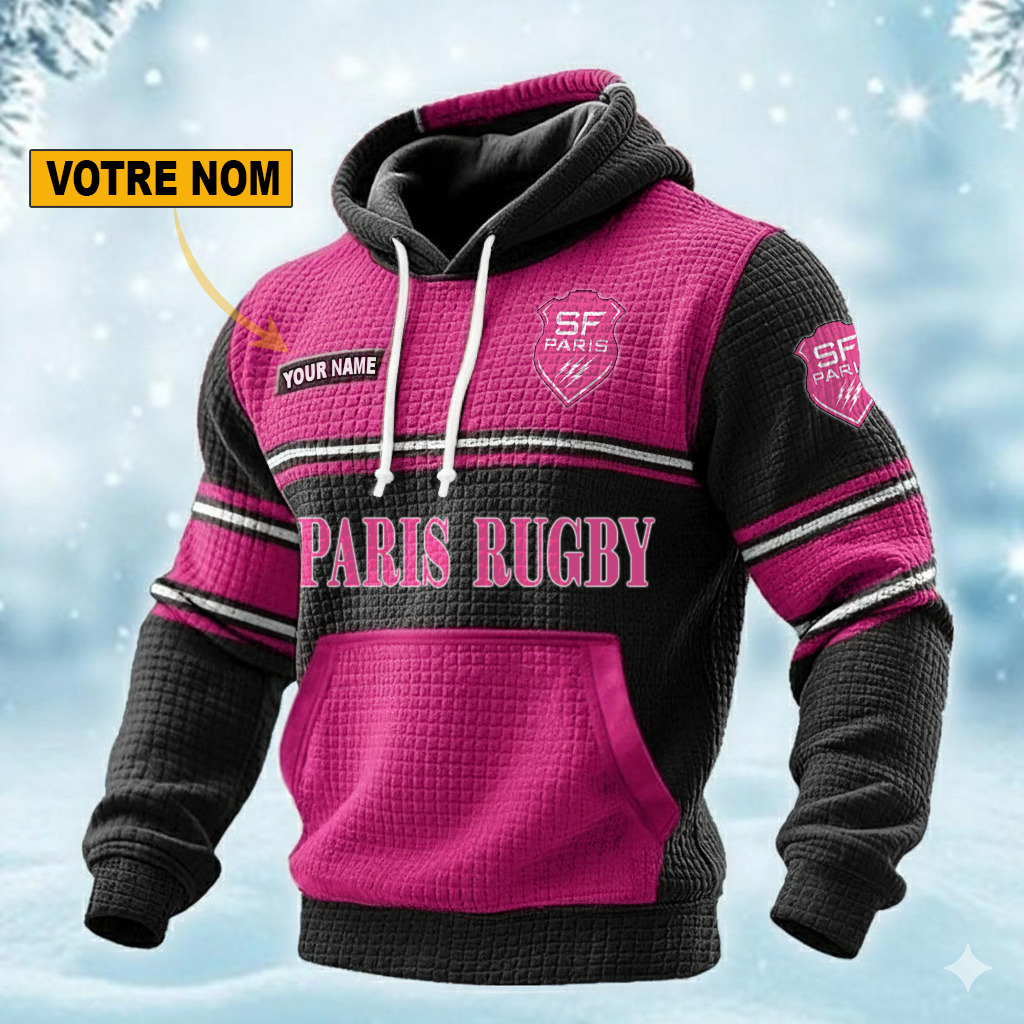 Stade Francais – Pull hoodie gaufré Édition spéciale Avec Nom Personnalisé Stade Francais – Pull hoodie gaufré Édition spéciale Avec Nom Personnalisé