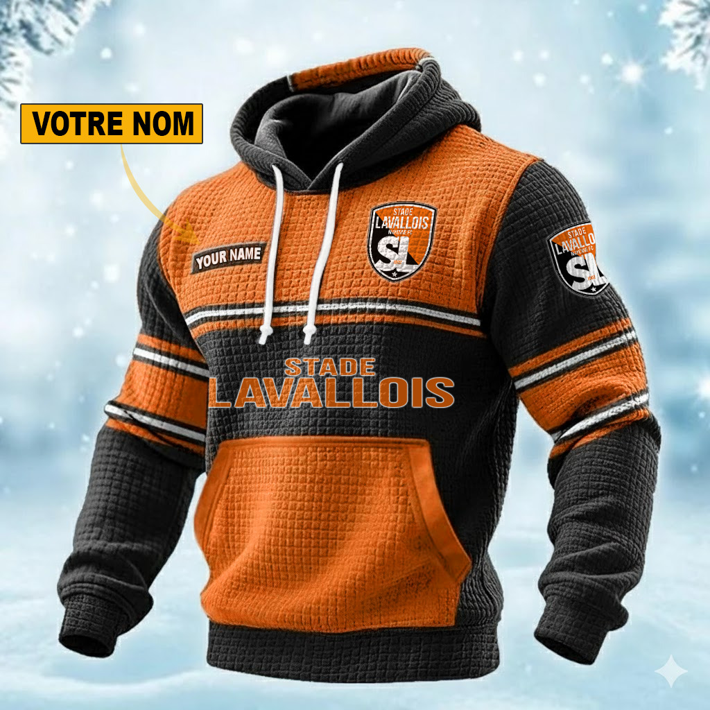 Stade Lavallois – Pull hoodie gaufré Édition spéciale Avec Nom Personnalisé Stade Lavallois – Pull hoodie gaufré Édition spéciale Avec Nom Personnalisé