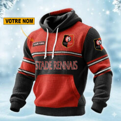 Stade Rennais FC – Pull hoodie gaufré Édition spéciale Avec Nom Personnalisé