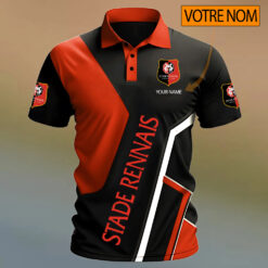 Stade Rennais FC – Chemise polo Design Signature Avec Nom Personnalisé