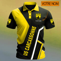 US Carcassonnaise – Chemise polo Design Signature Avec Nom Personnalisé