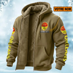 US Orléans Loiret – Hoodie doublé en polaire Édition Limitée Avec Nom Personnalisé