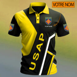 USA Perpignan – Chemise polo Design Signature Avec Nom Personnalisé