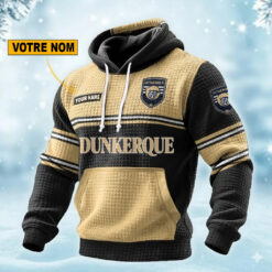 USL Dunkerque – Pull hoodie gaufré Édition spéciale Avec Nom Personnalisé