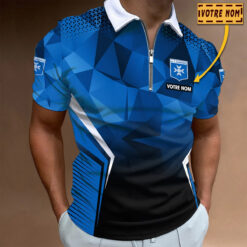 Polo à fermeture éclair – AJ Auxerre nouvelle version avec nom personnalisé