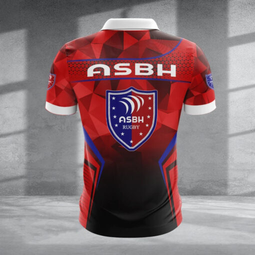 Polo à fermeture éclair – AS Béziers Hérault nouvelle version avec nom personnalisé Polo à fermeture éclair – AS Béziers Hérault nouvelle version avec nom personnalisé