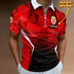 Polo à fermeture éclair – AS Monaco nouvelle version avec nom personnalisé