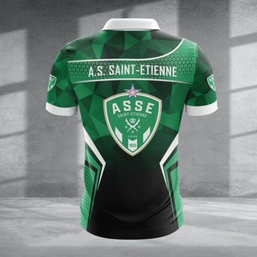 Polo à fermeture éclair – AS Saint-Étienne nouvelle version avec nom personnalisé Polo à fermeture éclair – AS Saint-Étienne nouvelle version avec nom personnalisé