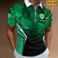 Polo à fermeture éclair – AS Saint-Étienne nouvelle version avec nom personnalisé