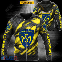 ASM Clermont Auvergne – Veste à capuche zippée Édition spéciale Avec Nom Personnalisé