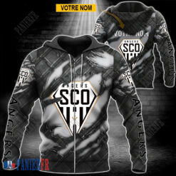 Angers SCO – Veste à capuche zippée Édition spéciale Avec Nom Personnalisé