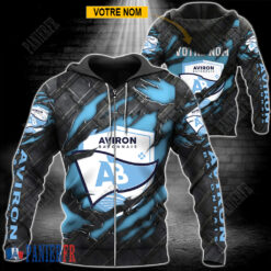 Aviron Bayonnais – Veste à capuche zippée Édition spéciale Avec Nom Personnalisé
