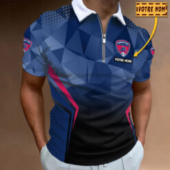 Polo à fermeture éclair – Clermont Foot 63 nouvelle version avec nom personnalisé