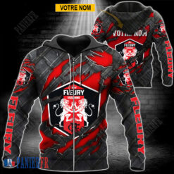 FC Fleury 91 – Veste à capuche zippée Édition spéciale Avec Nom Personnalisé