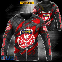 FC Rouen 1899 – Veste à capuche zippée Édition spéciale Avec Nom Personnalisé