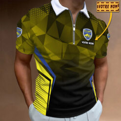 Polo à fermeture éclair – FC Sochaux-Montbéliard nouvelle version avec nom personnalisé