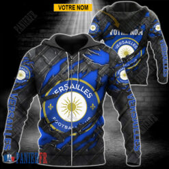 FC Versailles 78 – Veste à capuche zippée Édition spéciale Avec Nom Personnalisé