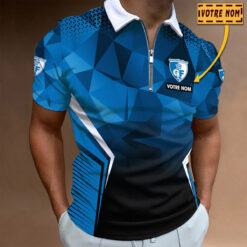 Polo à fermeture éclair – Grenoble Foot 38 nouvelle version avec nom personnalisé