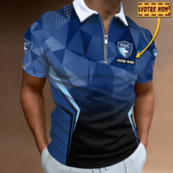 Polo à fermeture éclair – Le Havre AC nouvelle version avec nom personnalisé