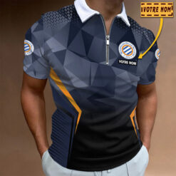 Polo à fermeture éclair – Montpellier HSC nouvelle version avec nom personnalisé