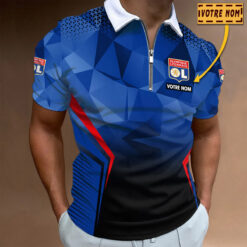 Polo à fermeture éclair – Olympique Lyonnais nouvelle version avec nom personnalisé