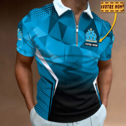 Polo à fermeture éclair – Olympique de Marseille nouvelle version avec nom personnalisé