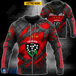 RC Toulonnais – Veste à capuche zippée Édition spéciale Avec Nom Personnalisé