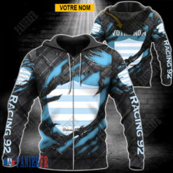 Racing 92 – Veste à capuche zippée Édition spéciale Avec Nom Personnalisé