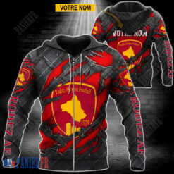 Rodez AF – Veste à capuche zippée Édition spéciale Avec Nom Personnalisé