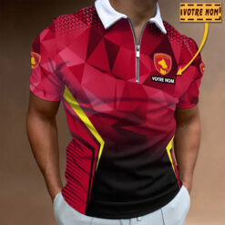 Polo à fermeture éclair – Rodez AF nouvelle version avec nom personnalisé