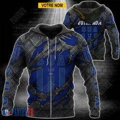 SU Agen – Veste à capuche zippée Édition spéciale Avec Nom Personnalisé