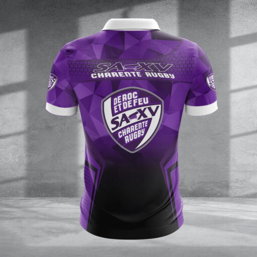 Polo à fermeture éclair – Soyaux-Angoulême XV nouvelle version avec nom personnalisé Polo à fermeture éclair – Soyaux-Angoulême XV nouvelle version avec nom personnalisé