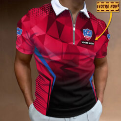 Polo à fermeture éclair – Stade Aurillacois nouvelle version avec nom personnalisé