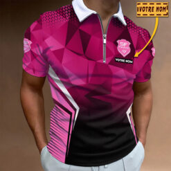 Polo à fermeture éclair – Stade Francais nouvelle version avec nom personnalisé