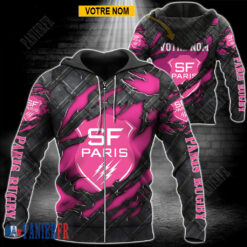 Stade Francais – Veste à capuche zippée Édition spéciale Avec Nom Personnalisé