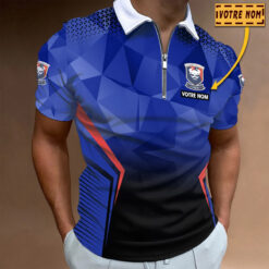 Polo à fermeture éclair – Stade Malherbe Caen nouvelle version avec nom personnalisé
