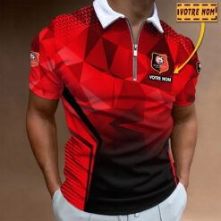 Polo à fermeture éclair – Stade Rennais FC nouvelle version avec nom personnalisé