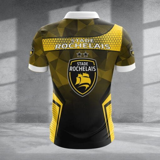 Polo à fermeture éclair – Stade Rochelais nouvelle version avec nom personnalisé Polo à fermeture éclair – Stade Rochelais nouvelle version avec nom personnalisé