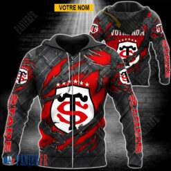 Stade Toulousain – Veste à capuche zippée Édition spéciale Avec Nom Personnalisé