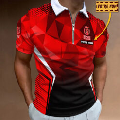 Polo à fermeture éclair – Stade de Reims nouvelle version avec nom personnalisé