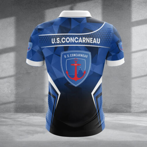 Polo à fermeture éclair – US Concarneau nouvelle version avec nom personnalisé Polo à fermeture éclair – US Concarneau nouvelle version avec nom personnalisé