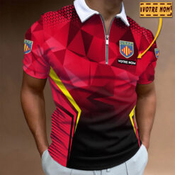 Polo à fermeture éclair – USA Perpignan nouvelle version avec nom personnalisé