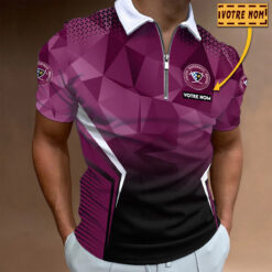 Polo à fermeture éclair – Union Bordeaux Bègles nouvelle version avec nom personnalisé
